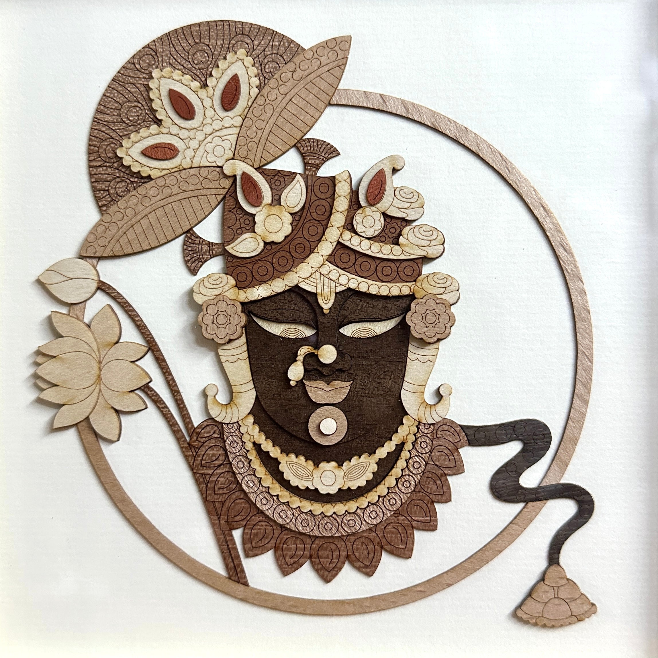 Premium God Shrinathji & Hanumanji In 3D Wooden Art Frame By Tamrapatra