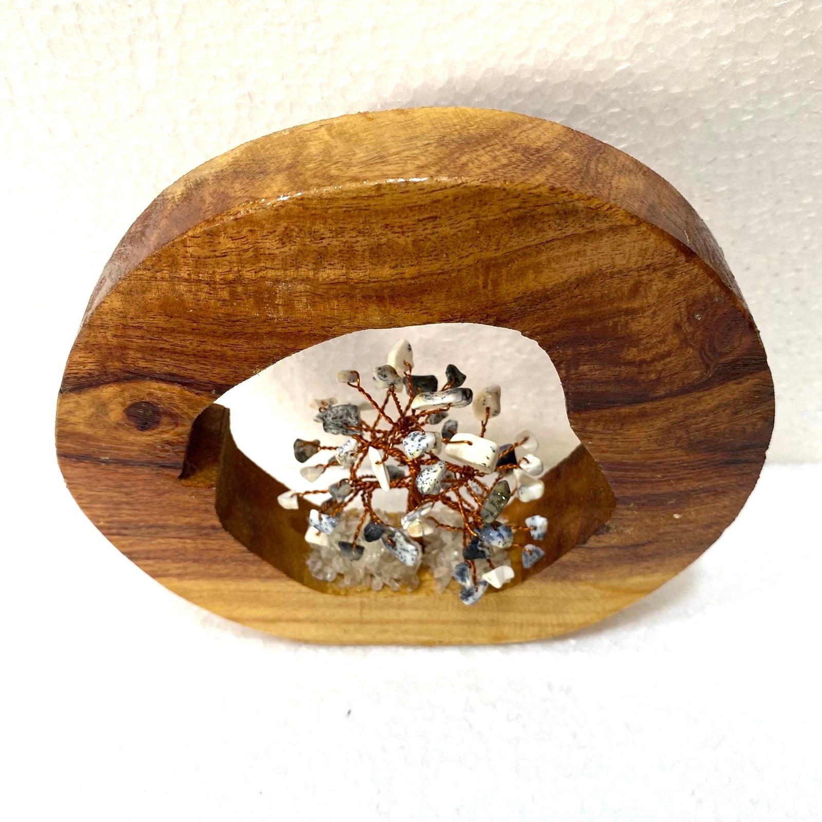 Crystal Tree In Various Shades Inside Wooden Log Creatively Unique Tamrapatra