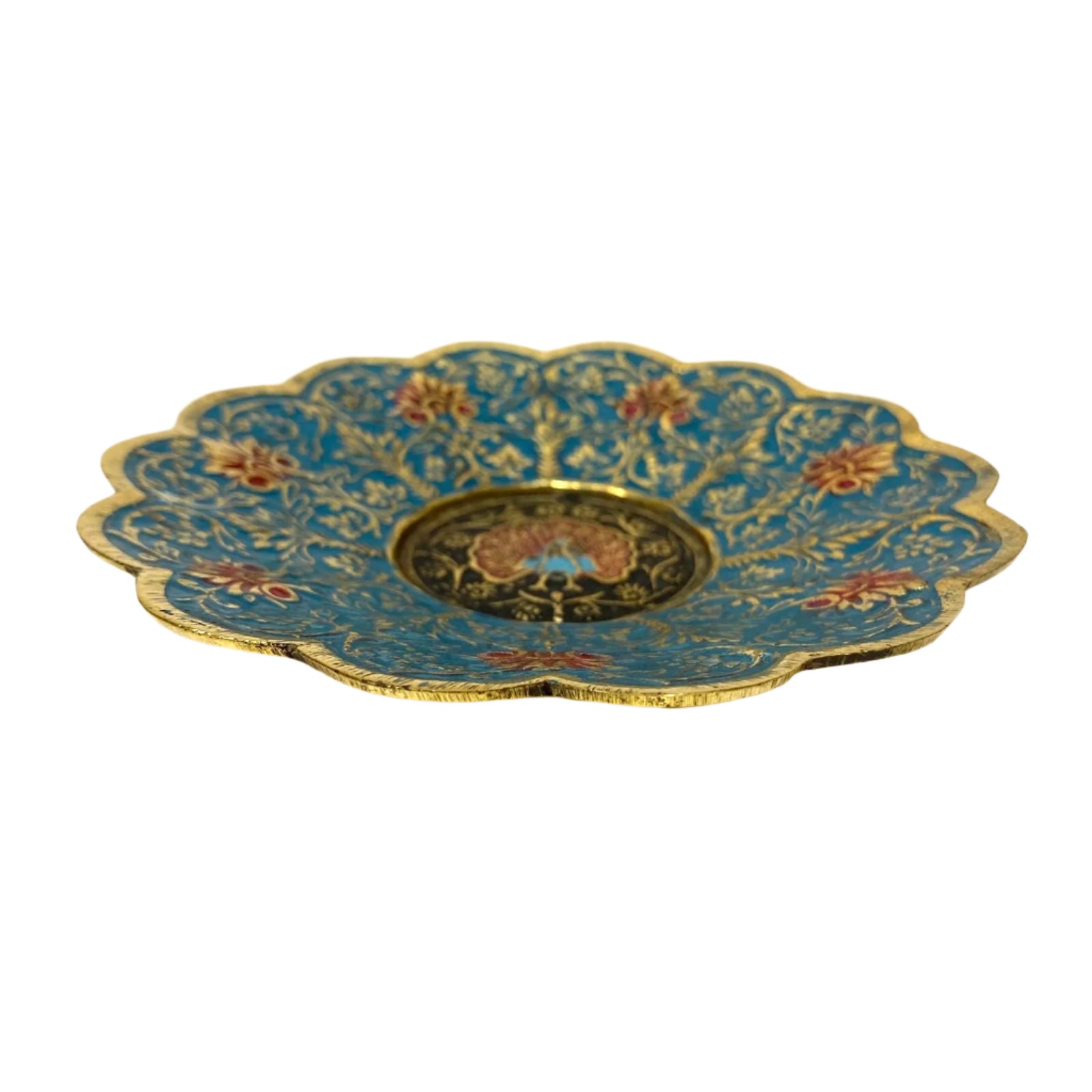 Decorative plate with floral patterns on a white background