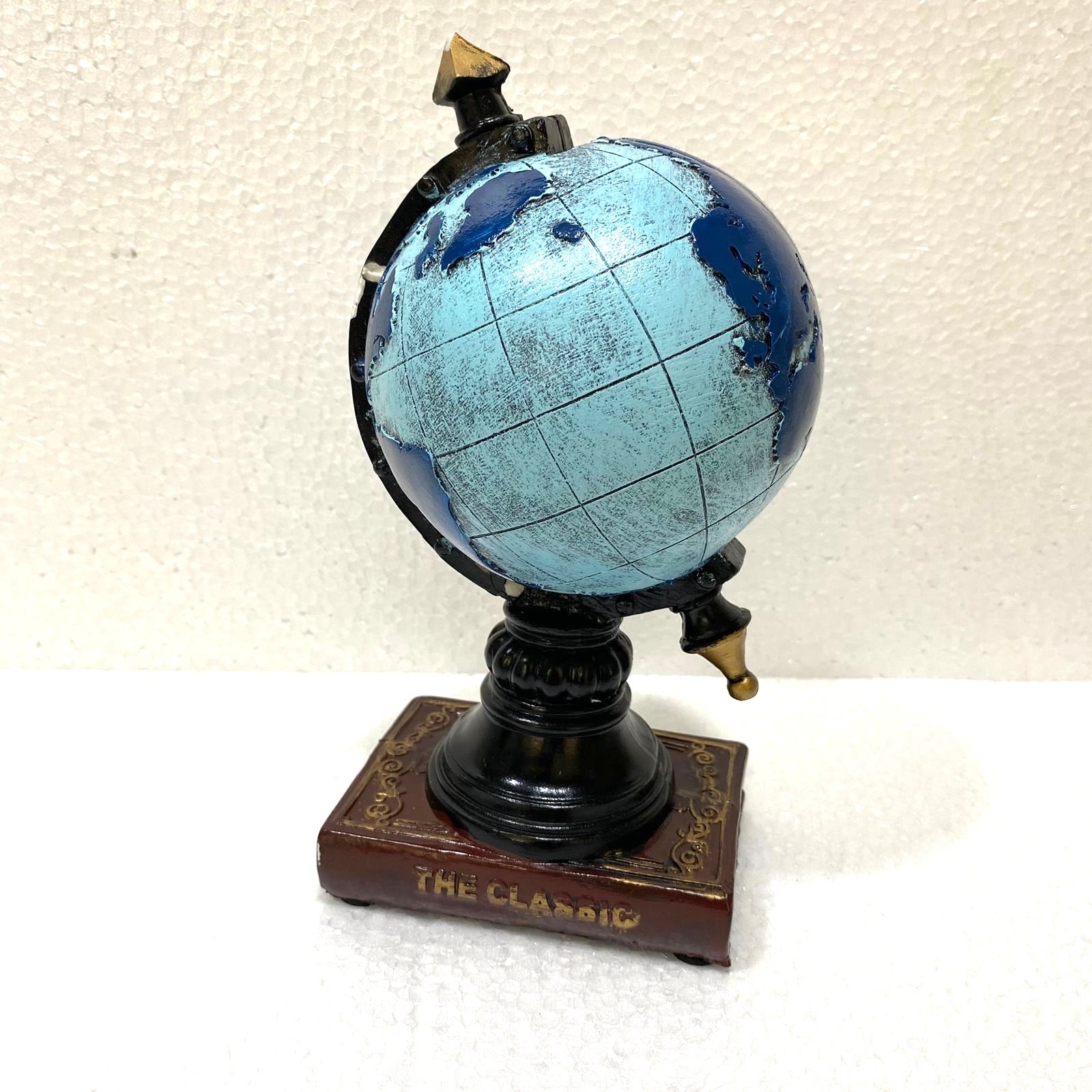 Vintage Replica Art Showpiece Gramophone Globe Feather Book By Tamrapatra