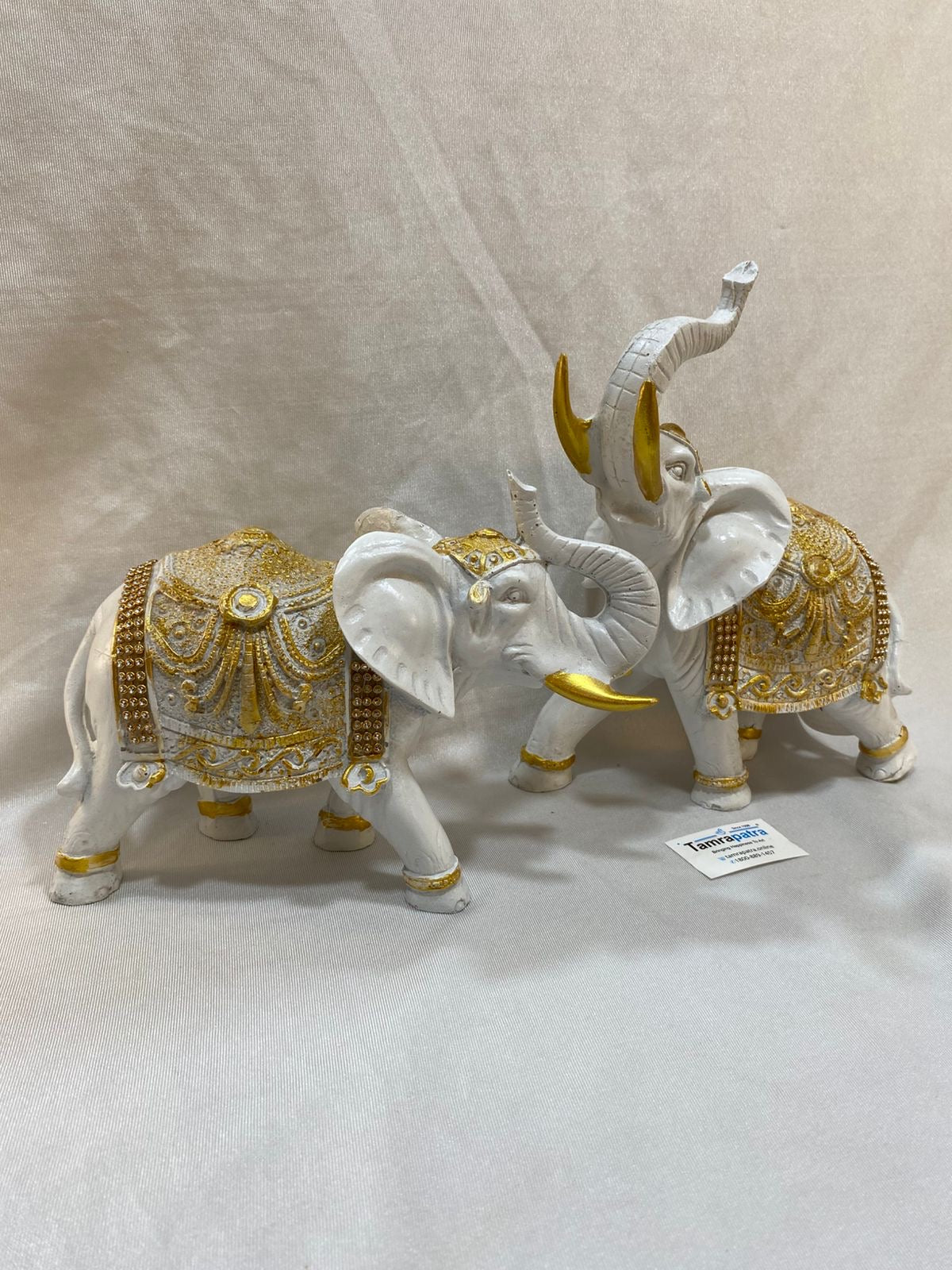 Elephant Set Of 2 Resin Showpiece Modern Décor From Tamrapatra