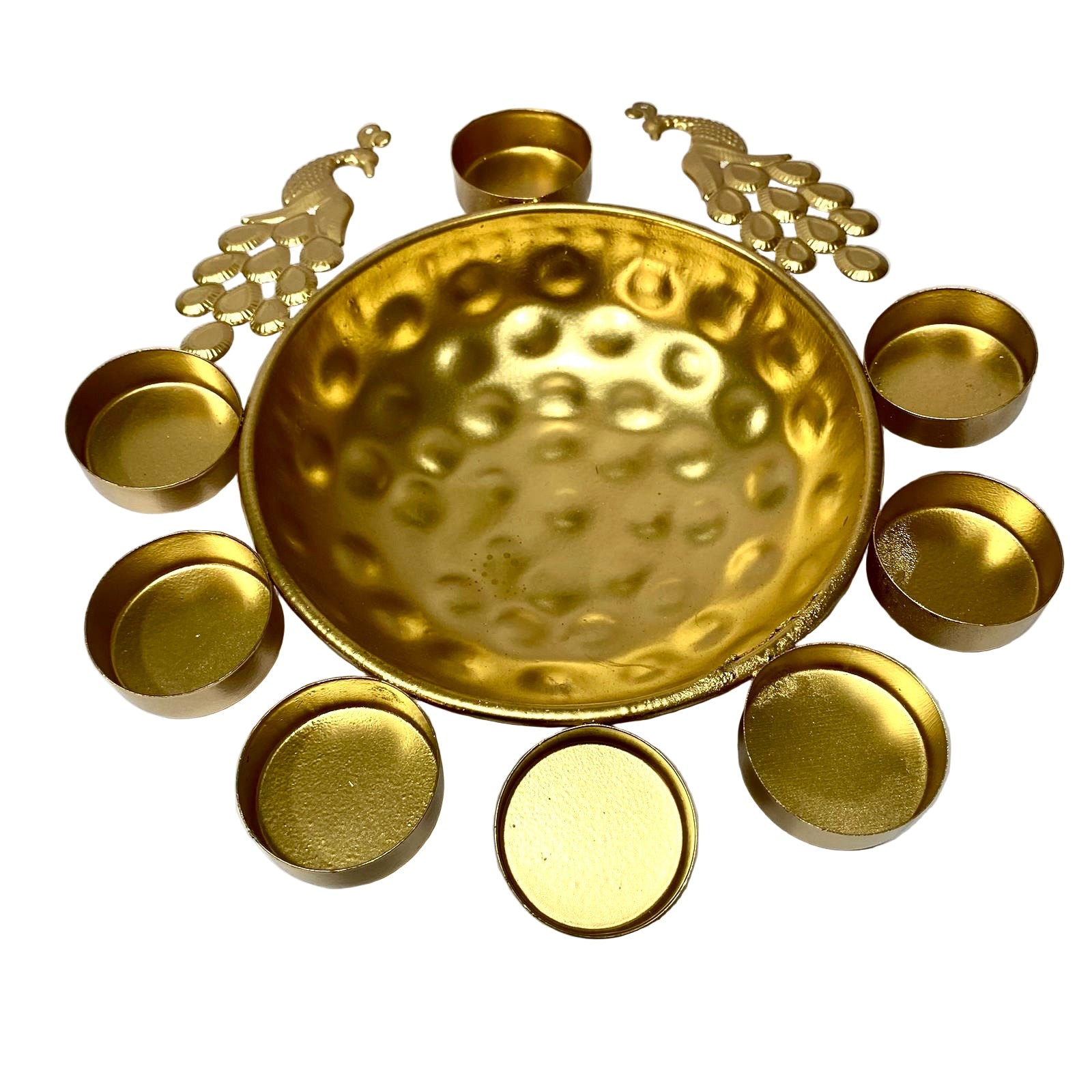 Peacock Pot Shaped With Tea Light Holder In Various Size Handmade By Tamrapatra