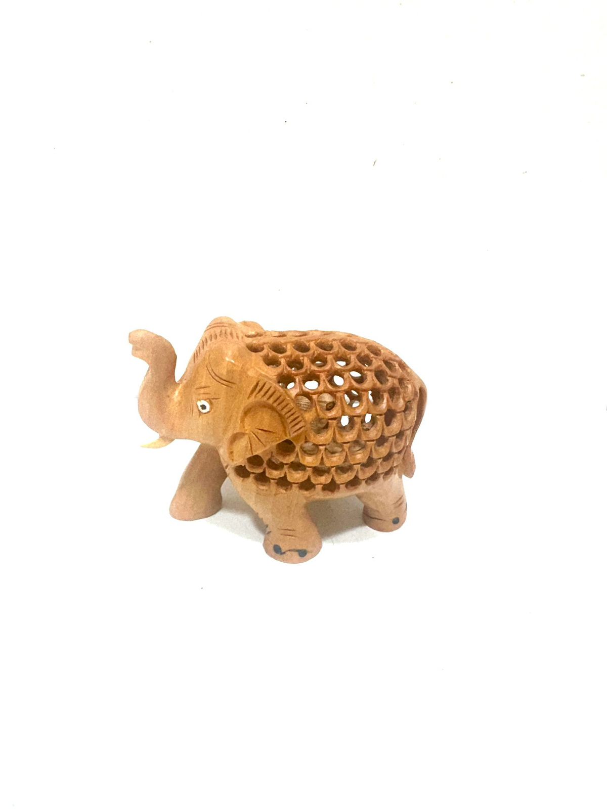 New Jali Elephant Absolute Artist's Handcrafted Wood Carving By Tamrapatra