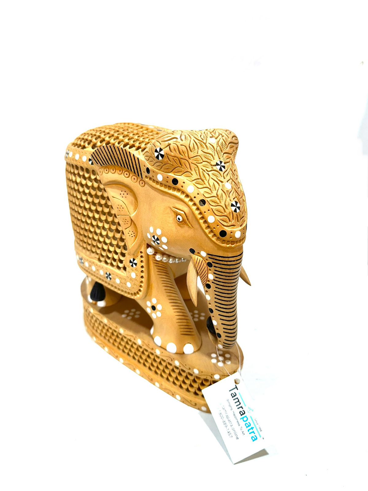 Mighty Elephant Miniature Hand Painted Extravagant Souvenir Gifts By Tamrapatra