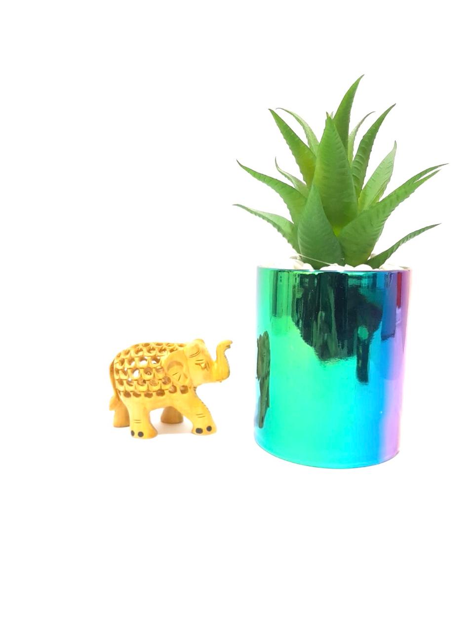 Carving Wooden Elephants With Enamel Paint Fine Artistic From Tamrapatra