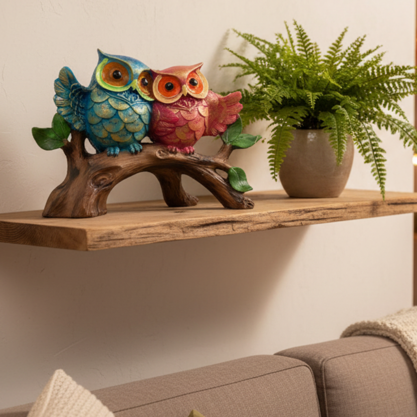 Lovely Owls Sitting On Stem Exclusive Designer Showpiece From Tamrapatra - Tamrapatra