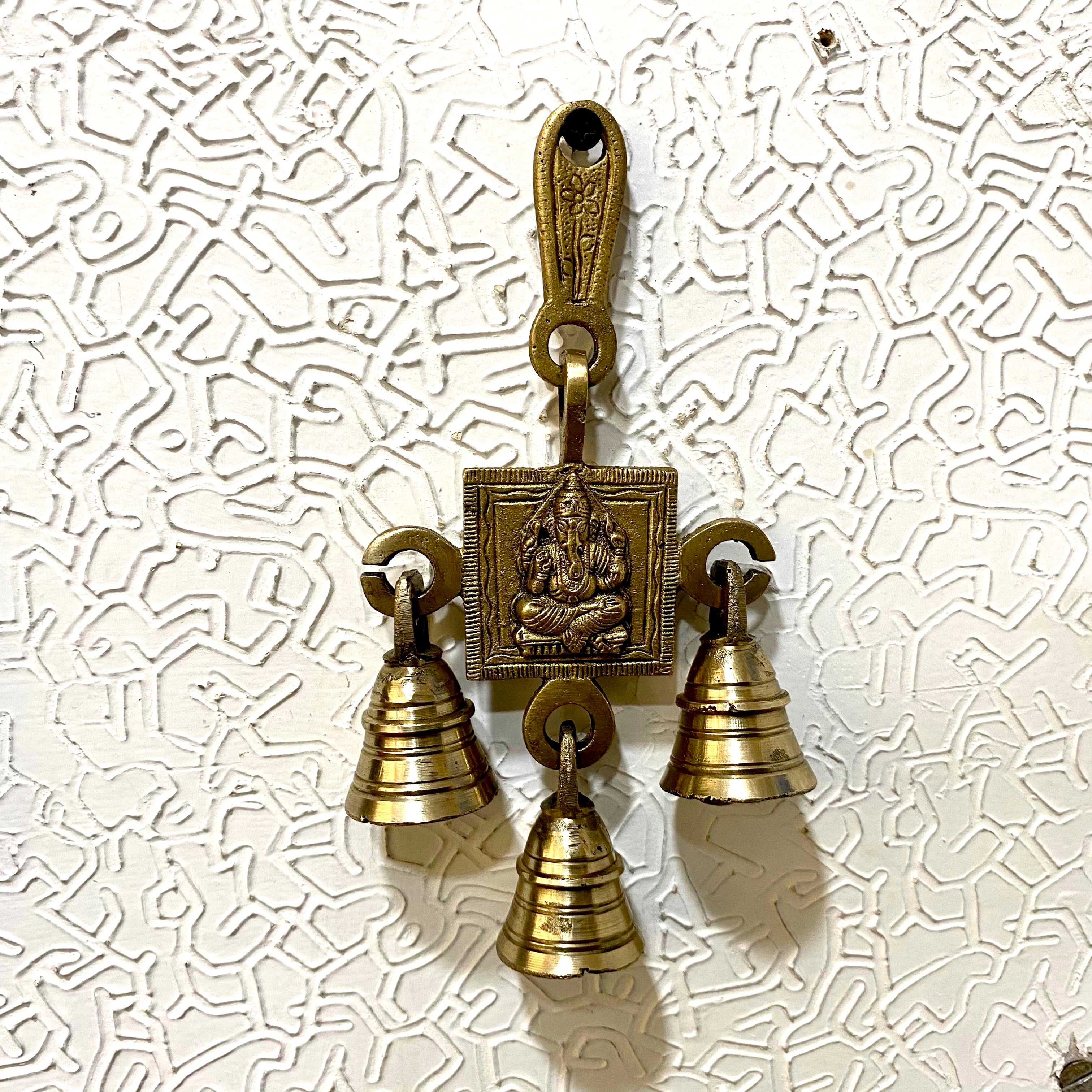 3 Bell Wall Hangings Handcrafted Brass Artware In Various Designs Tamrapatra