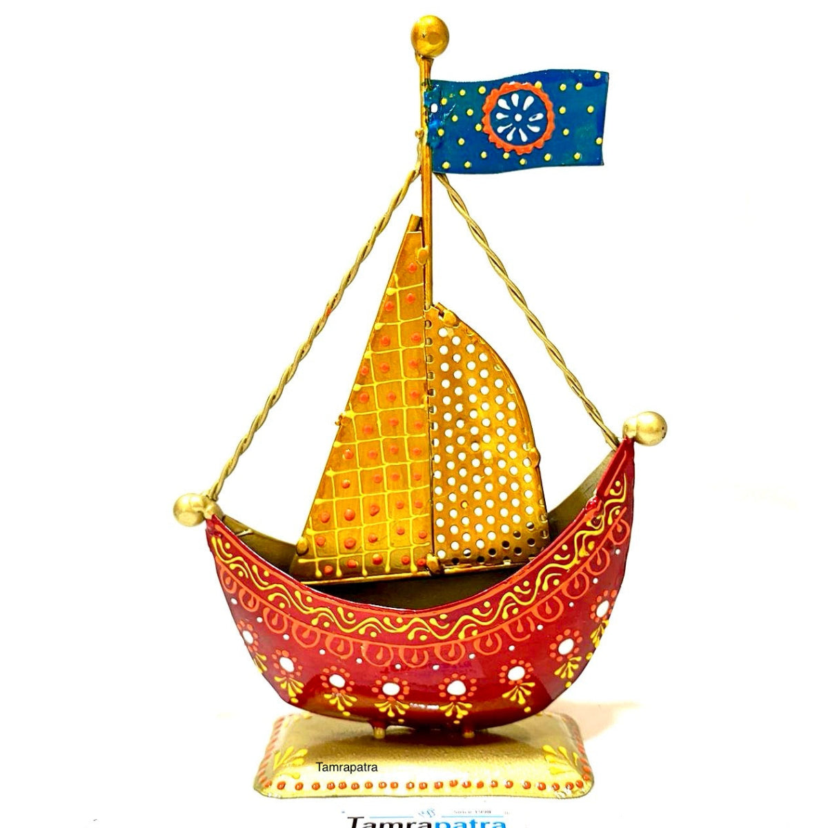 Boat Multicolor Hand Painted Traditionally Utility Pen Stand By Tamrapatra - Tamrapatra