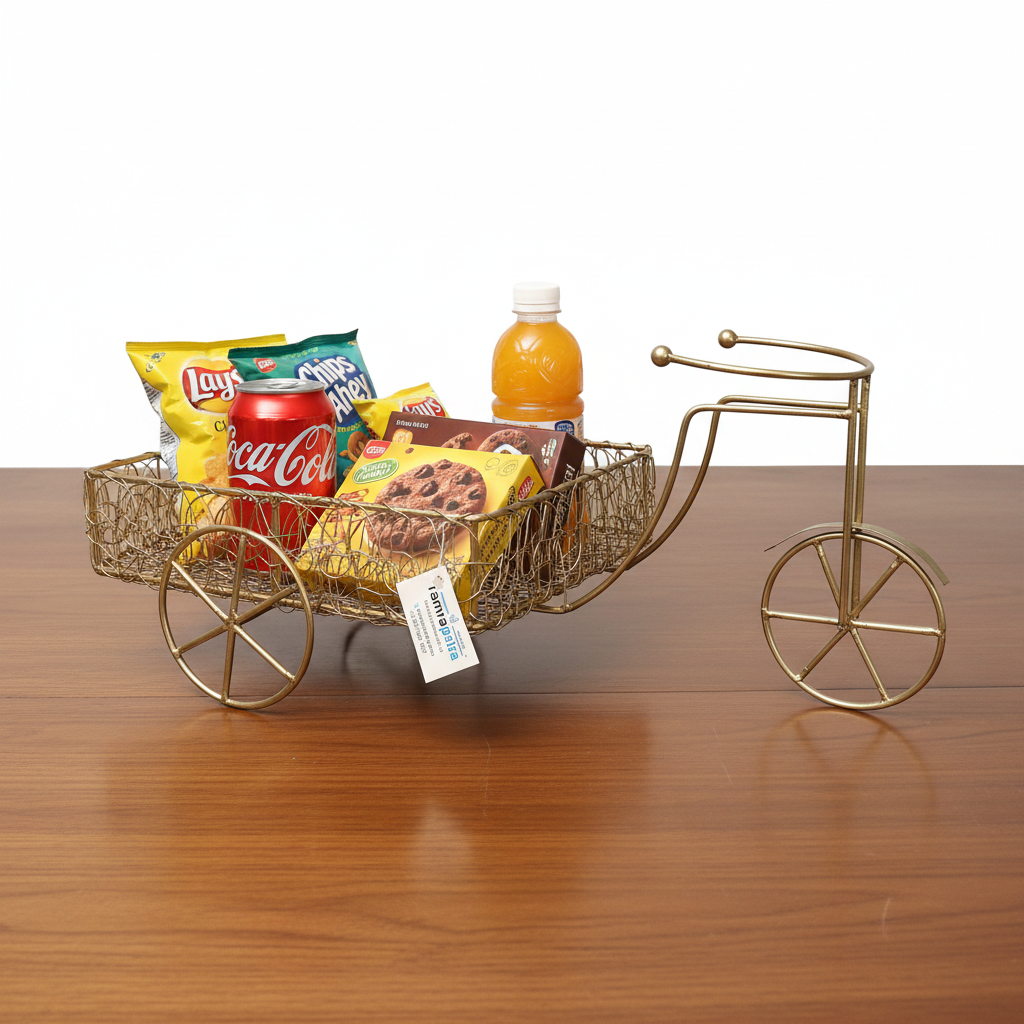 Metal Cycle Planters Basket Style Platters Multipurpose Exclusive At Tamrapatra - Tamrapatra