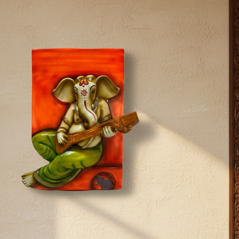 Ganesh Idol Wall Hanging Resin Modern Theme For Home Office Décor By Tamrapatra - Tamrapatra