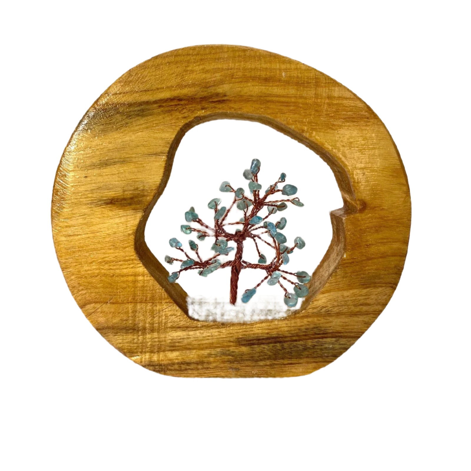 Crystal Tree In Various Shades Inside Wooden Log Creatively Unique Tamrapatra