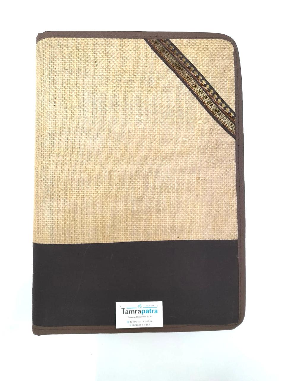 Jute Design Folder To Store Documents Gifting Officer Handmade From Tamrapatra