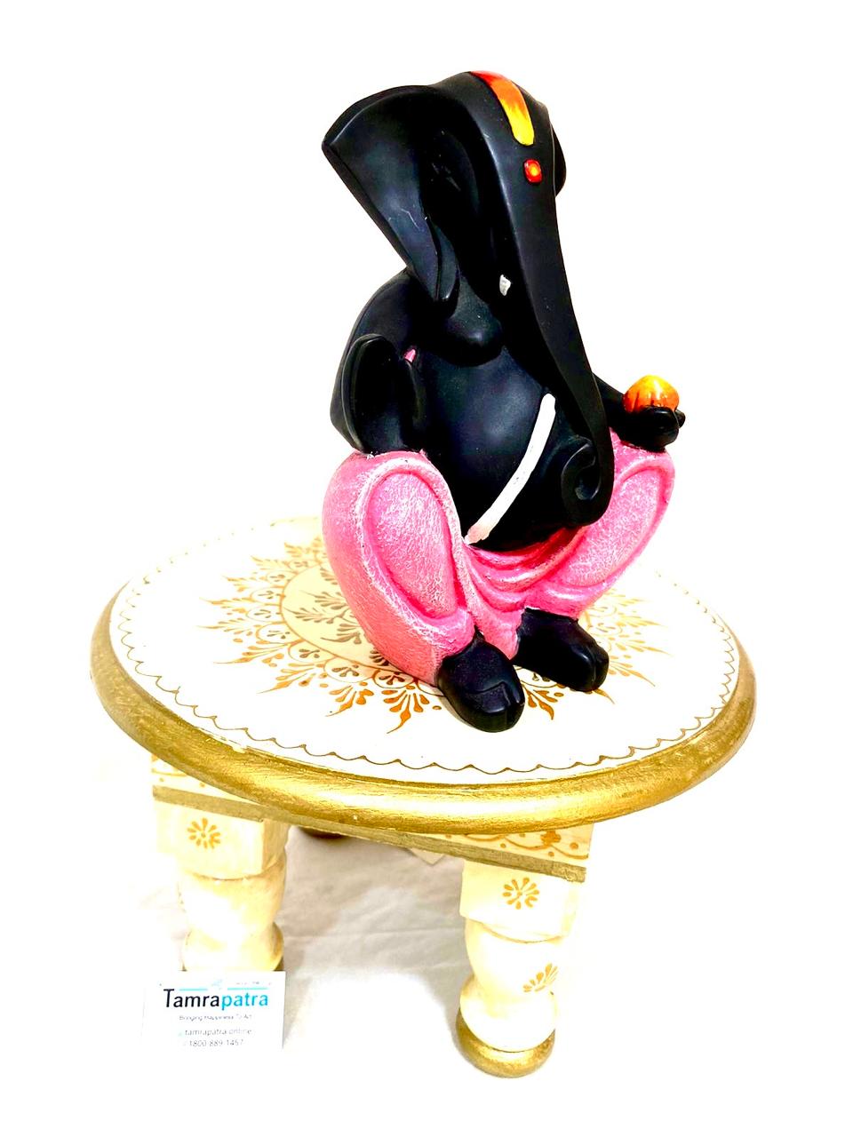 Bajoth Stool Collection For Display Wooden Handcrafted With Conework Tamrapatra