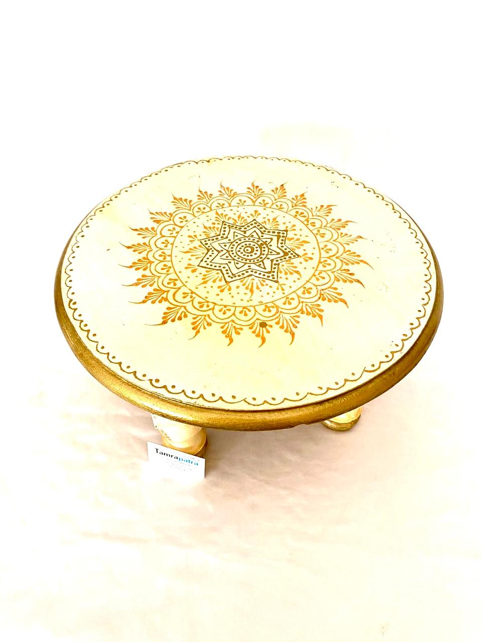 Bajoth Stool Collection For Display Wooden Handcrafted With Conework Tamrapatra