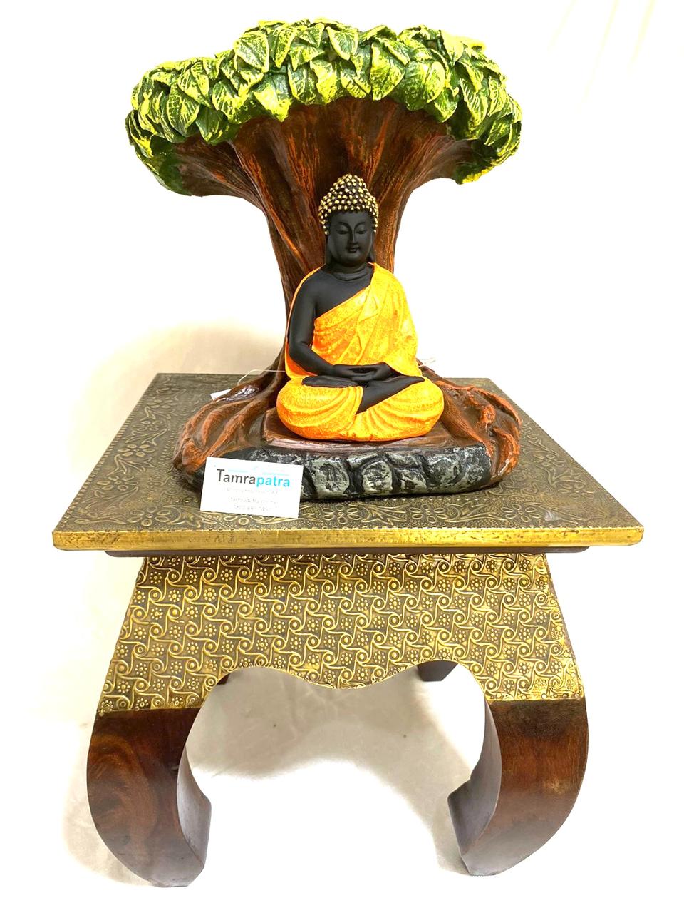 Square Brass Fitted Handcrafted Furniture Stool Excellent Collection From Tamrapatra