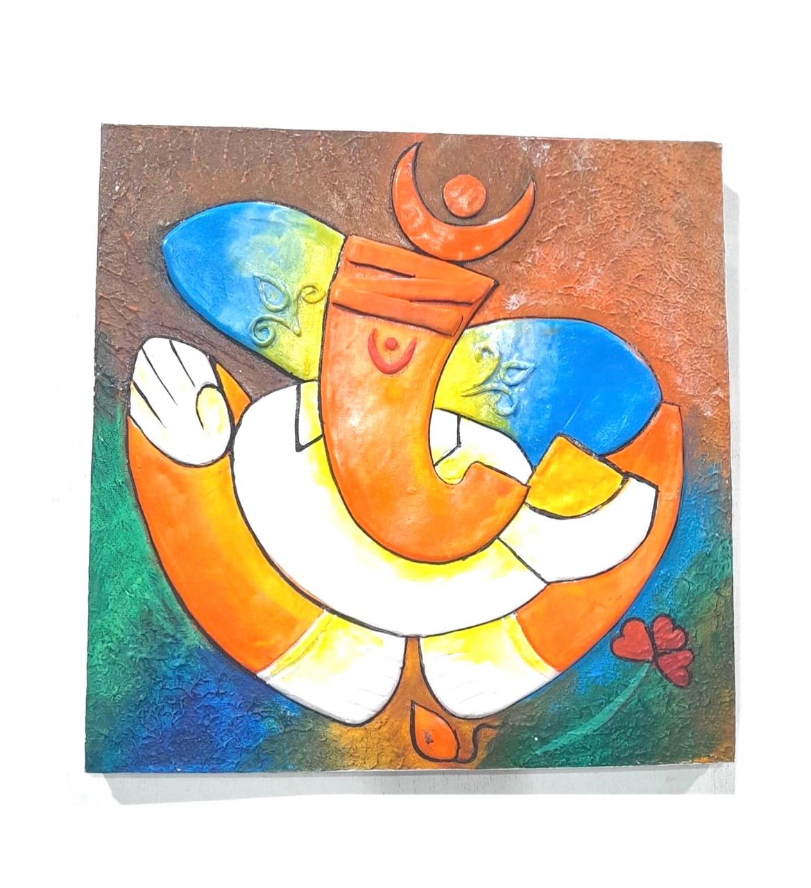 Ganesh Canvas Painting In Various Designs Artwork Spiritual Collection By Tamrapatra