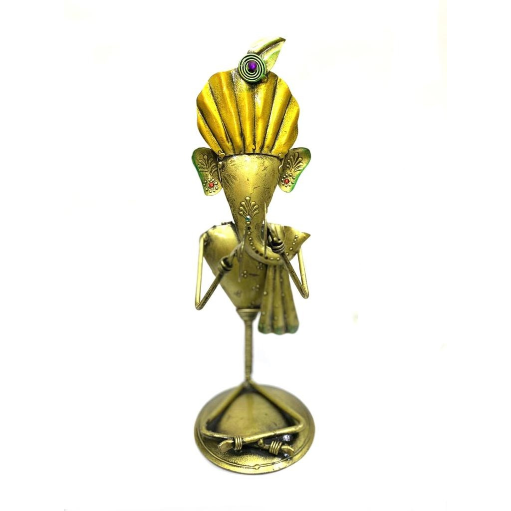 Ganesha Musicians Metal Artefacts Various Instruments Exclusively Tamrapatra