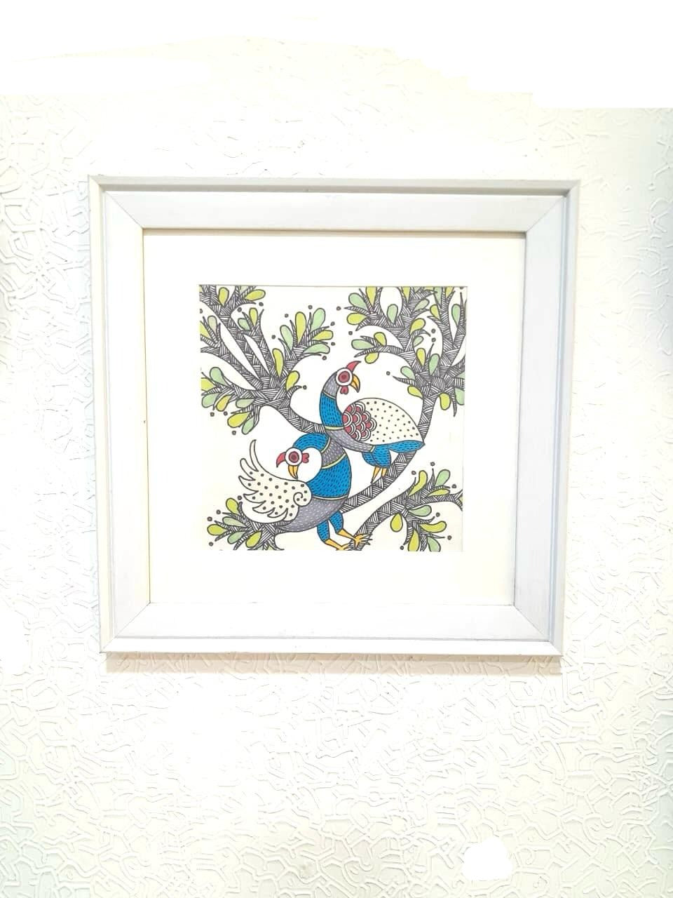 Canvas Madhubani Hand Paining Home Décor Wall Art Eccentric Design By Tamrapatra