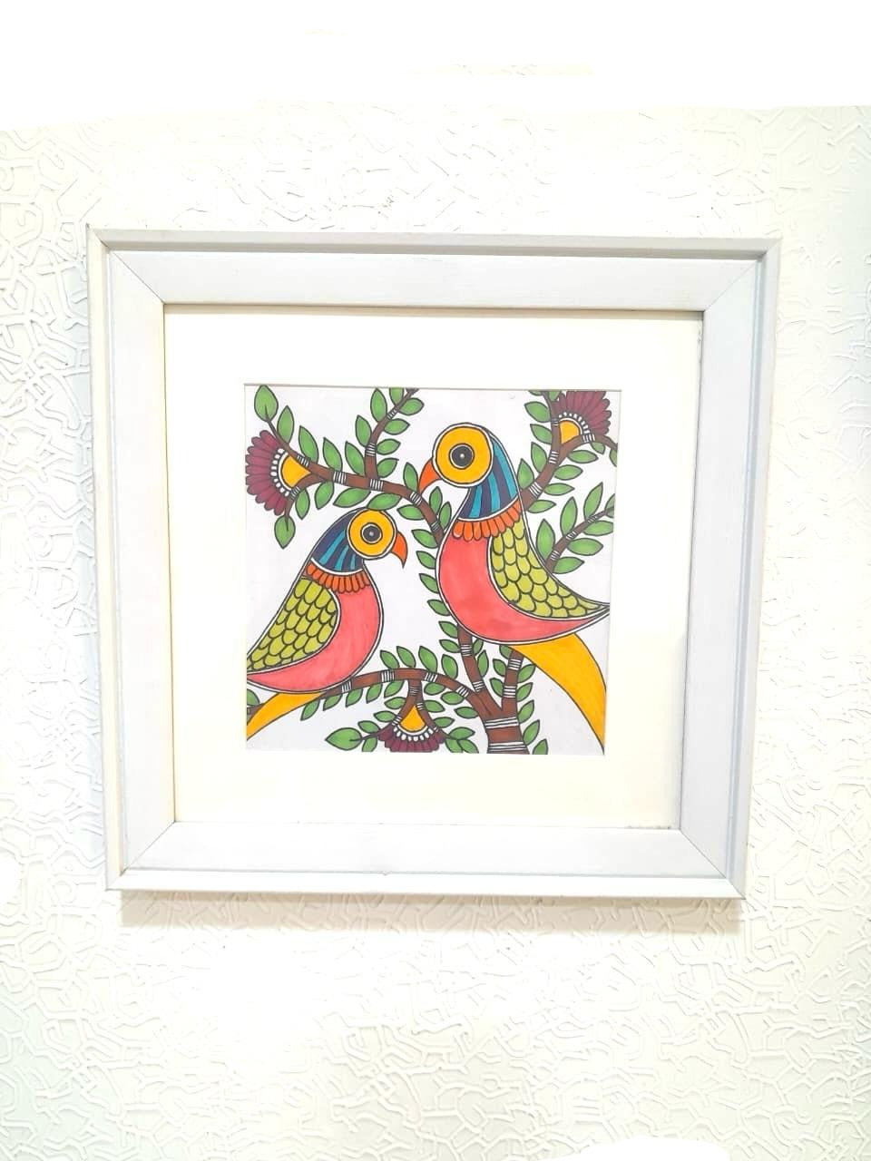 Canvas Madhubani Hand Paining Home Décor Wall Art Eccentric Design By Tamrapatra