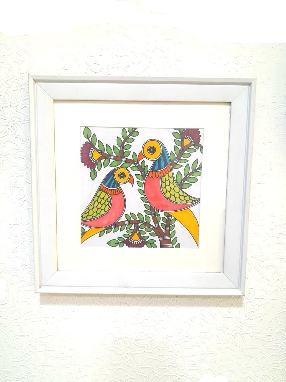 Canvas Madhubani Hand Paining Home Décor Wall Art Eccentric Design By Tamrapatra