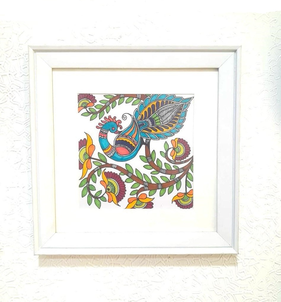 Canvas Madhubani Hand Paining Home Décor Wall Art Eccentric Design By Tamrapatra