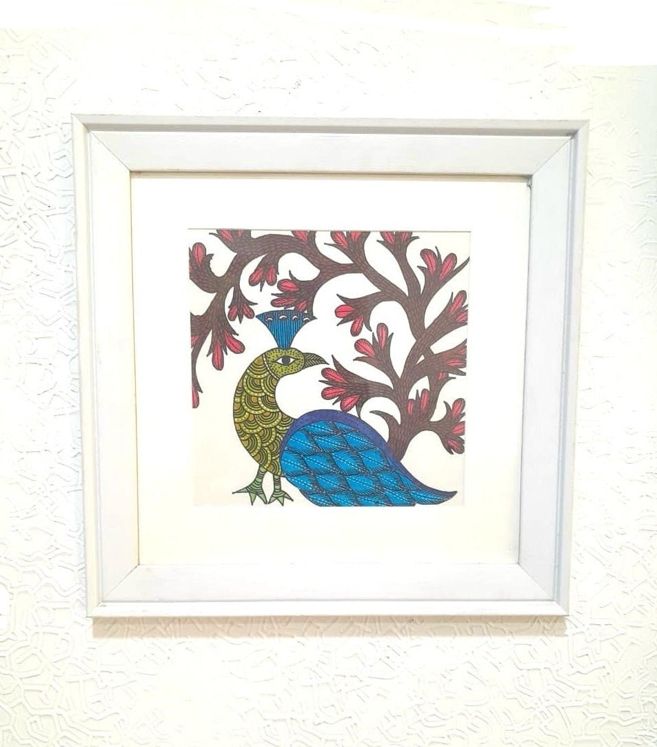 Canvas Madhubani Hand Paining Home Décor Wall Art Eccentric Design By Tamrapatra