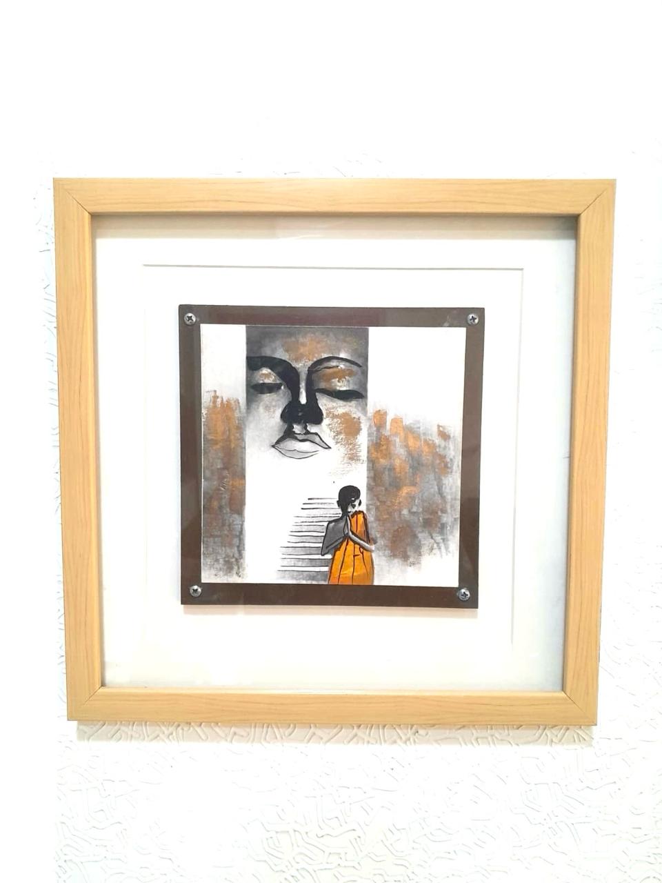 Monuments Abstract Canvas Paintings With Glass Enclosed Frame From Tamrapatra