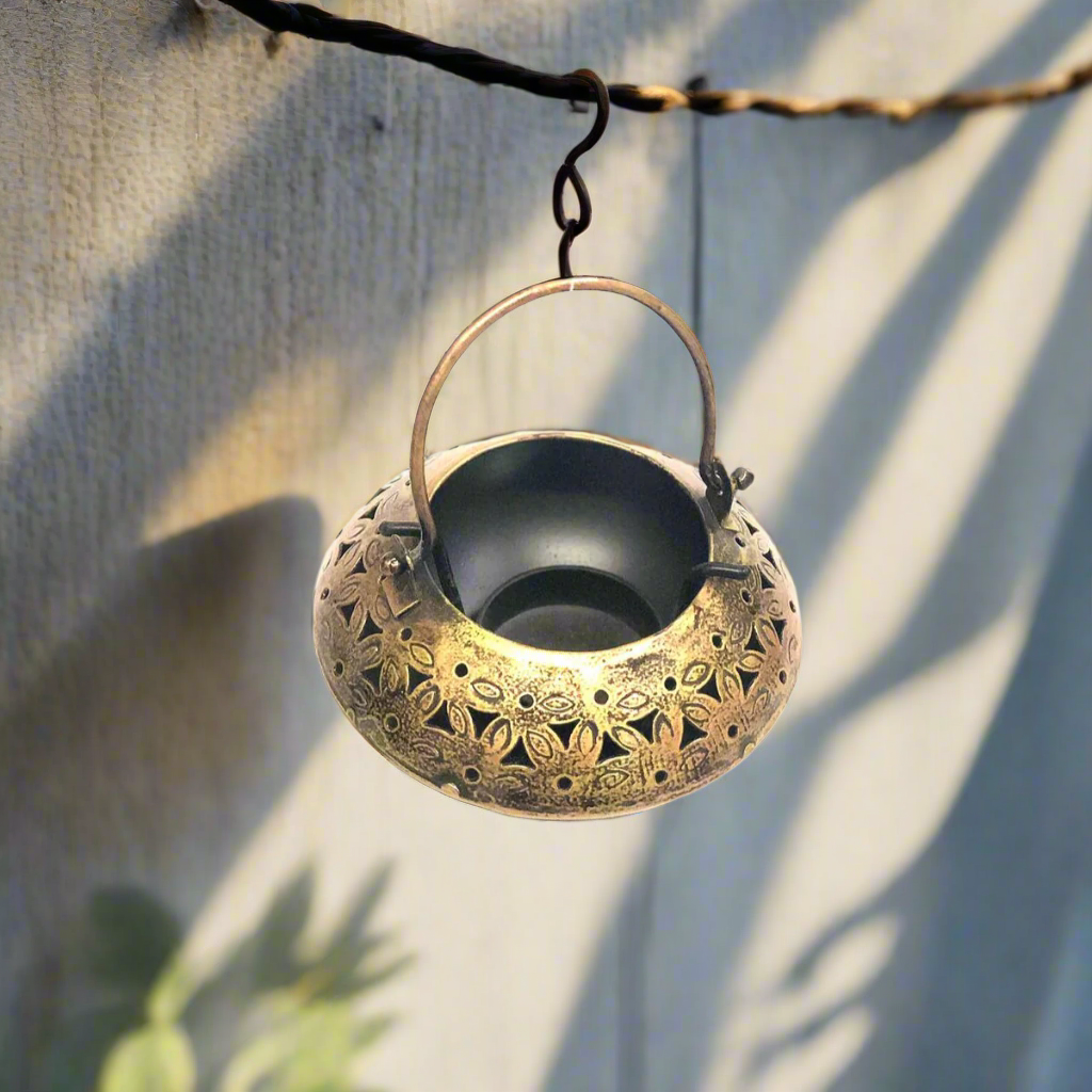 Hanging Handi Replica In Metal Tea Light Holder Sweet Stylish Tamrapatra
