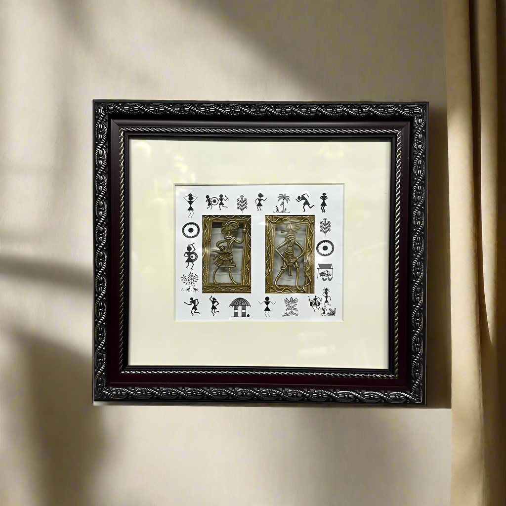 Warli Dhokra Wall Art Hanging Frames With Beautiful Traditional Design Tamrapatra