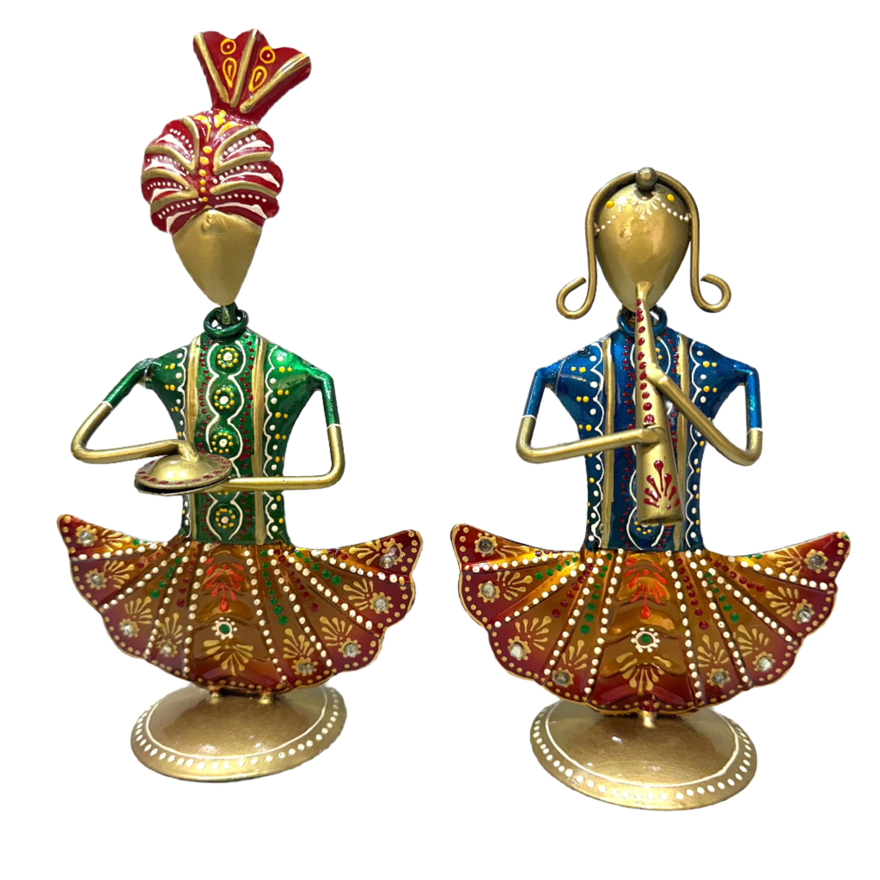 Man Lady Couple Musician Playing Classical Instruments Metal Art By Tamrapatra - Tamrapatra