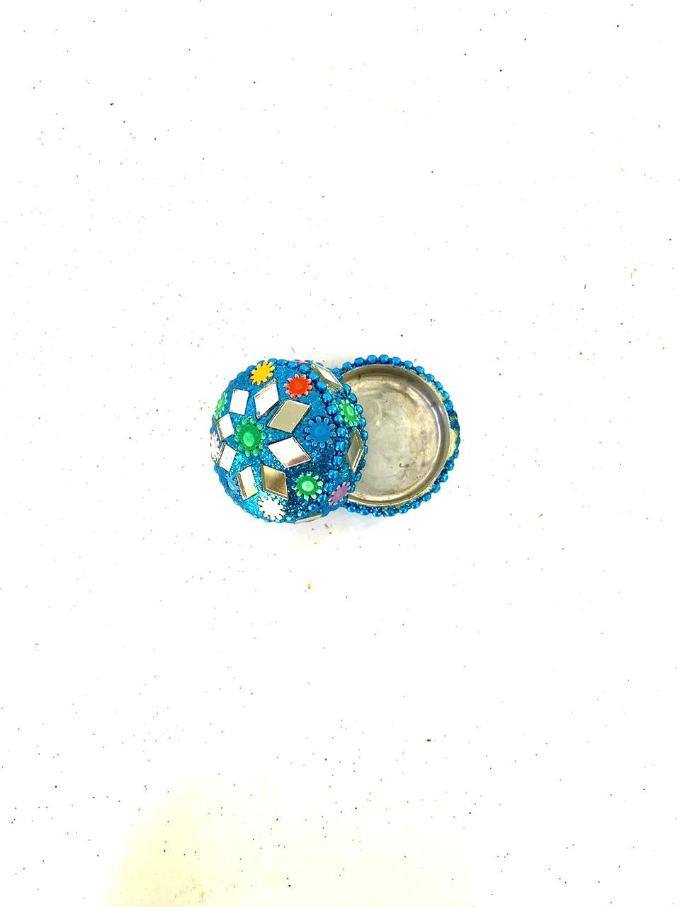 Mirror Work Shinny Exclusive Handcrafted In India Jewelry Box From Tamrapatra