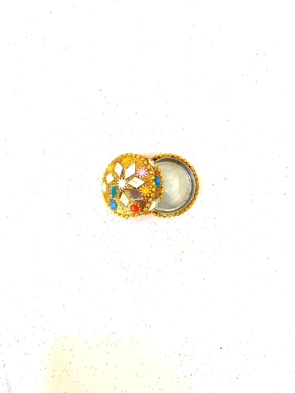 Mirror Work Shinny Exclusive Handcrafted In India Jewelry Box From Tamrapatra