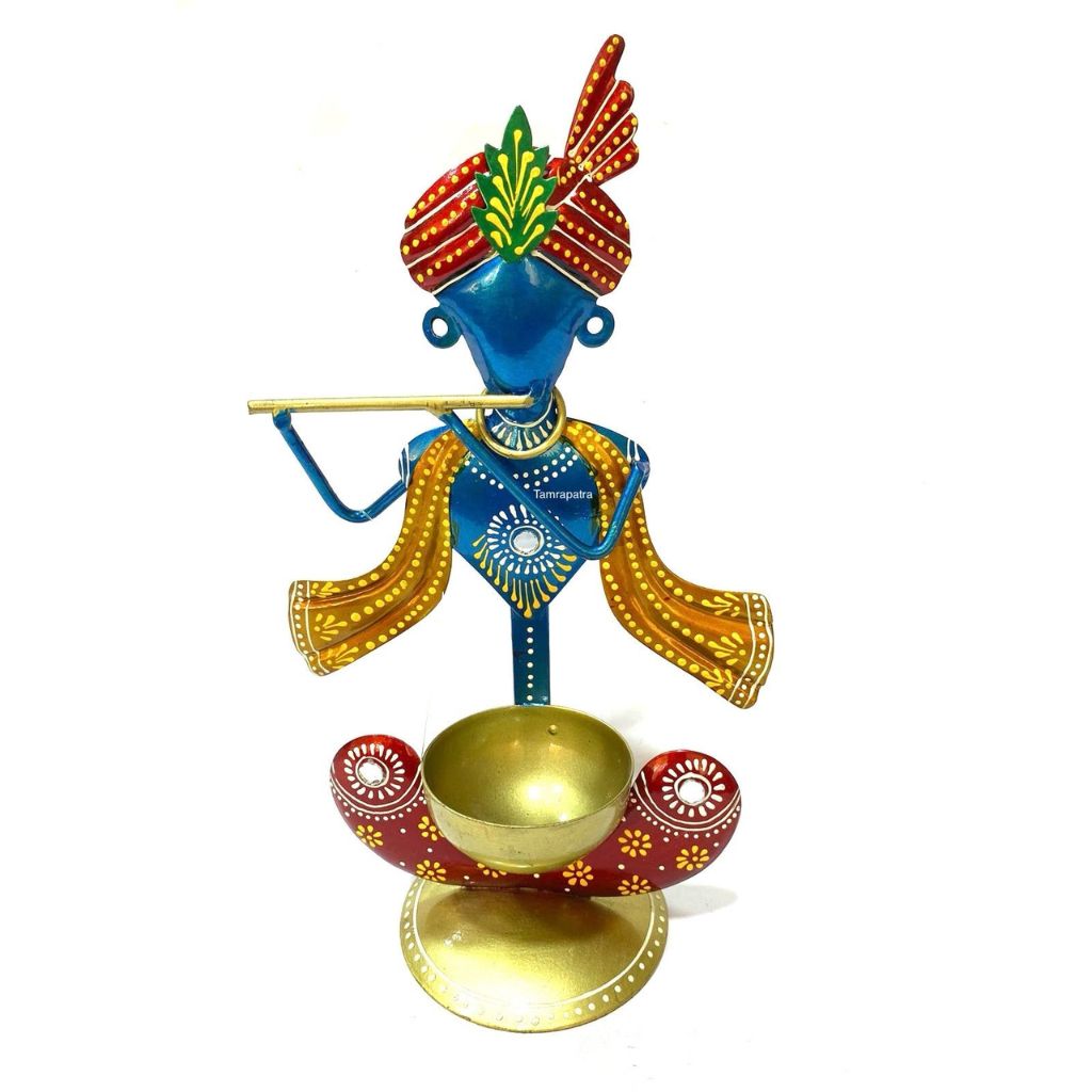 Lord Krishna Shaped Candle Holder Décor Lighten Up Your Space By Tamrapatra