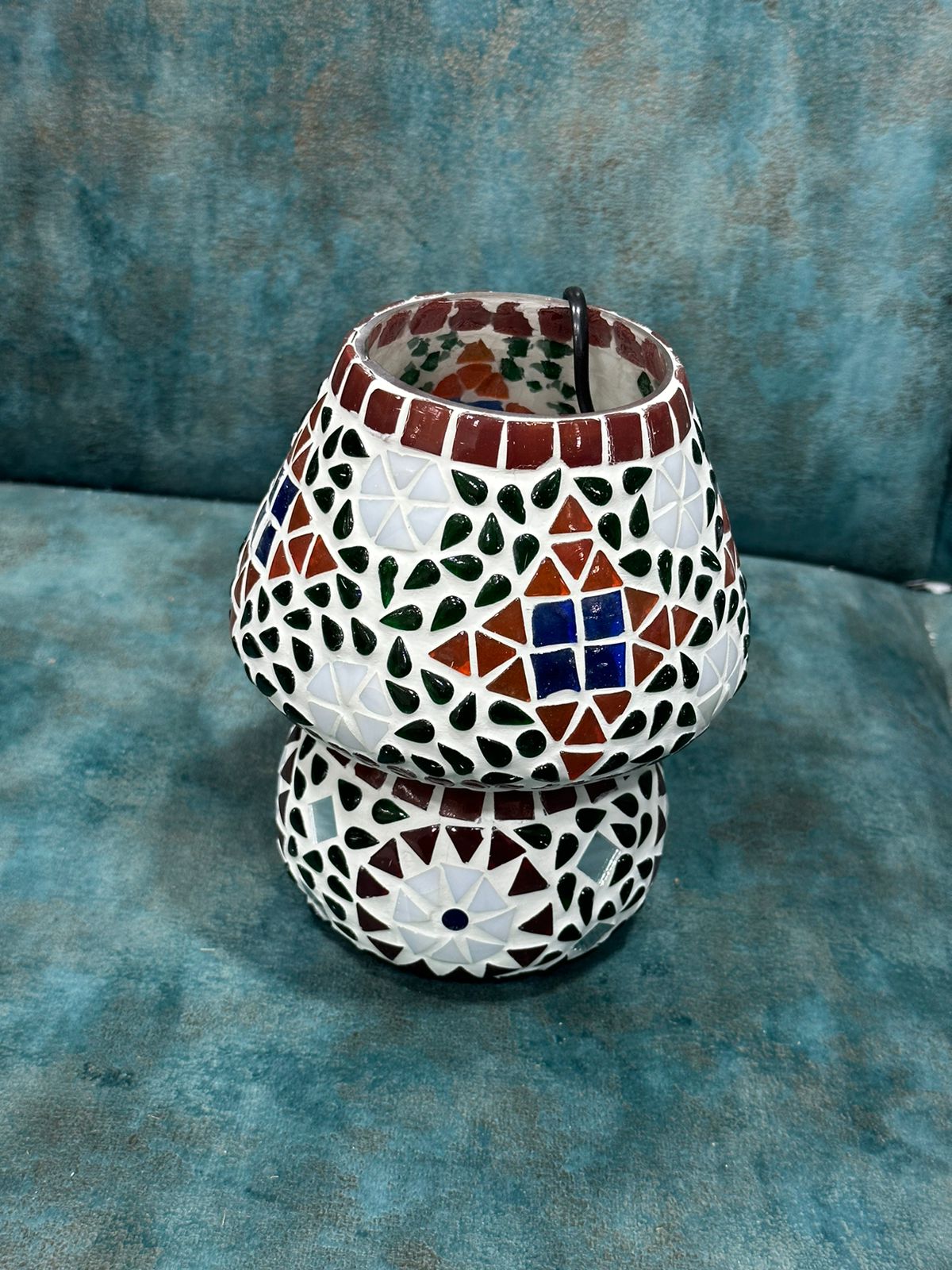 Striking Bright Lights Table Lamp In Modern Shape Glass Art From Tamrapatra