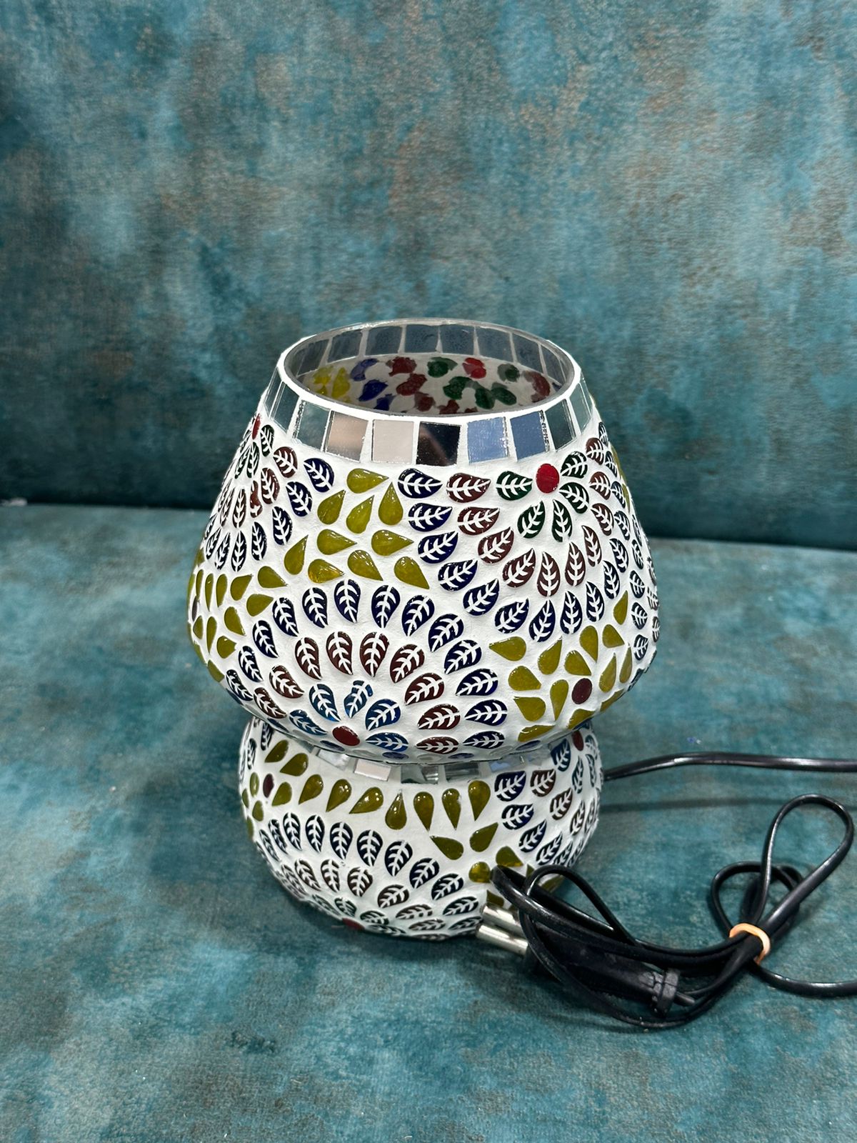 Striking Bright Lights Table Lamp In Modern Shape Glass Art From Tamrapatra