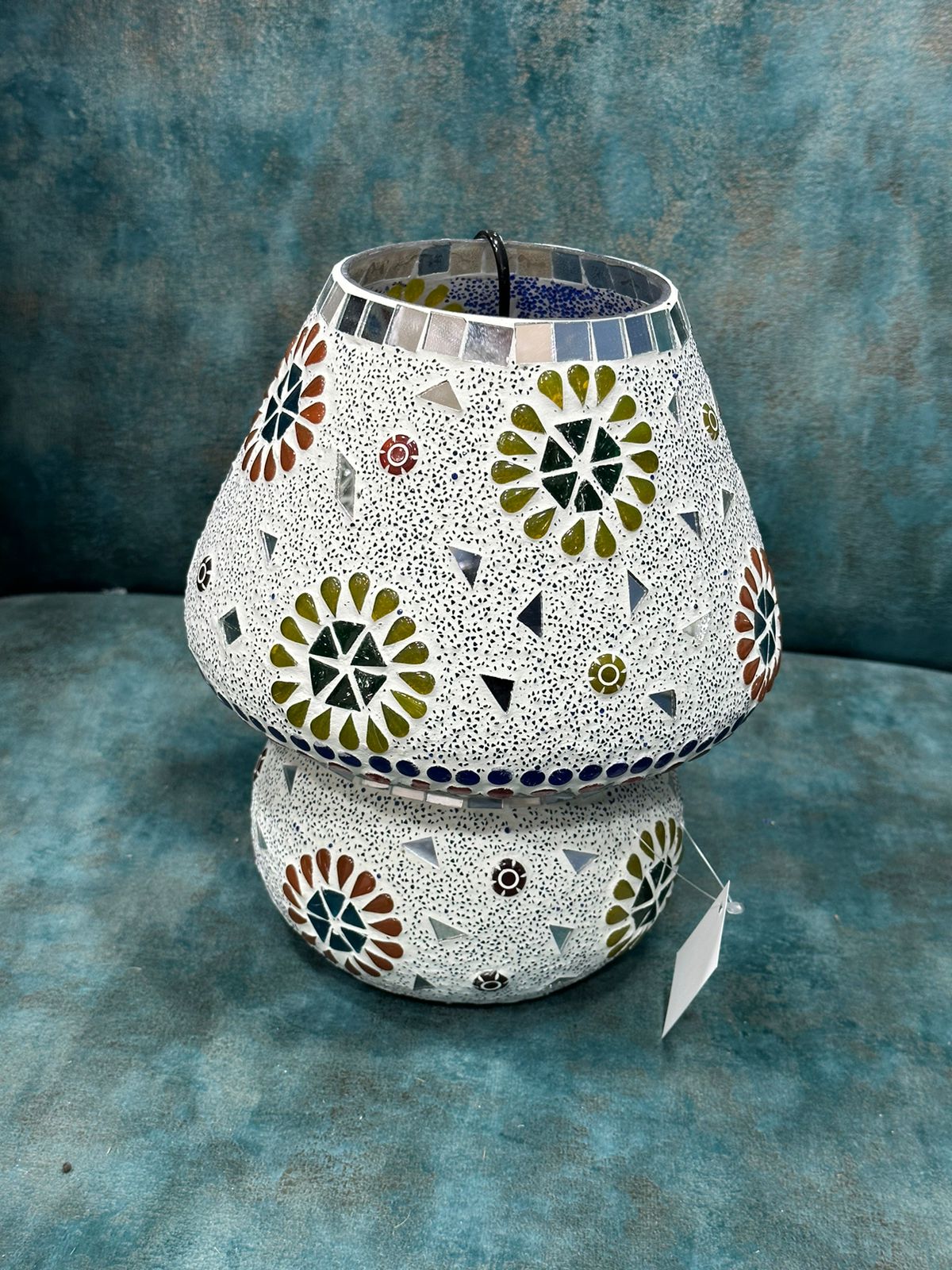 Table Lamp In Uniquely Patterned Glass Art Style With New Style From Tamrapatra