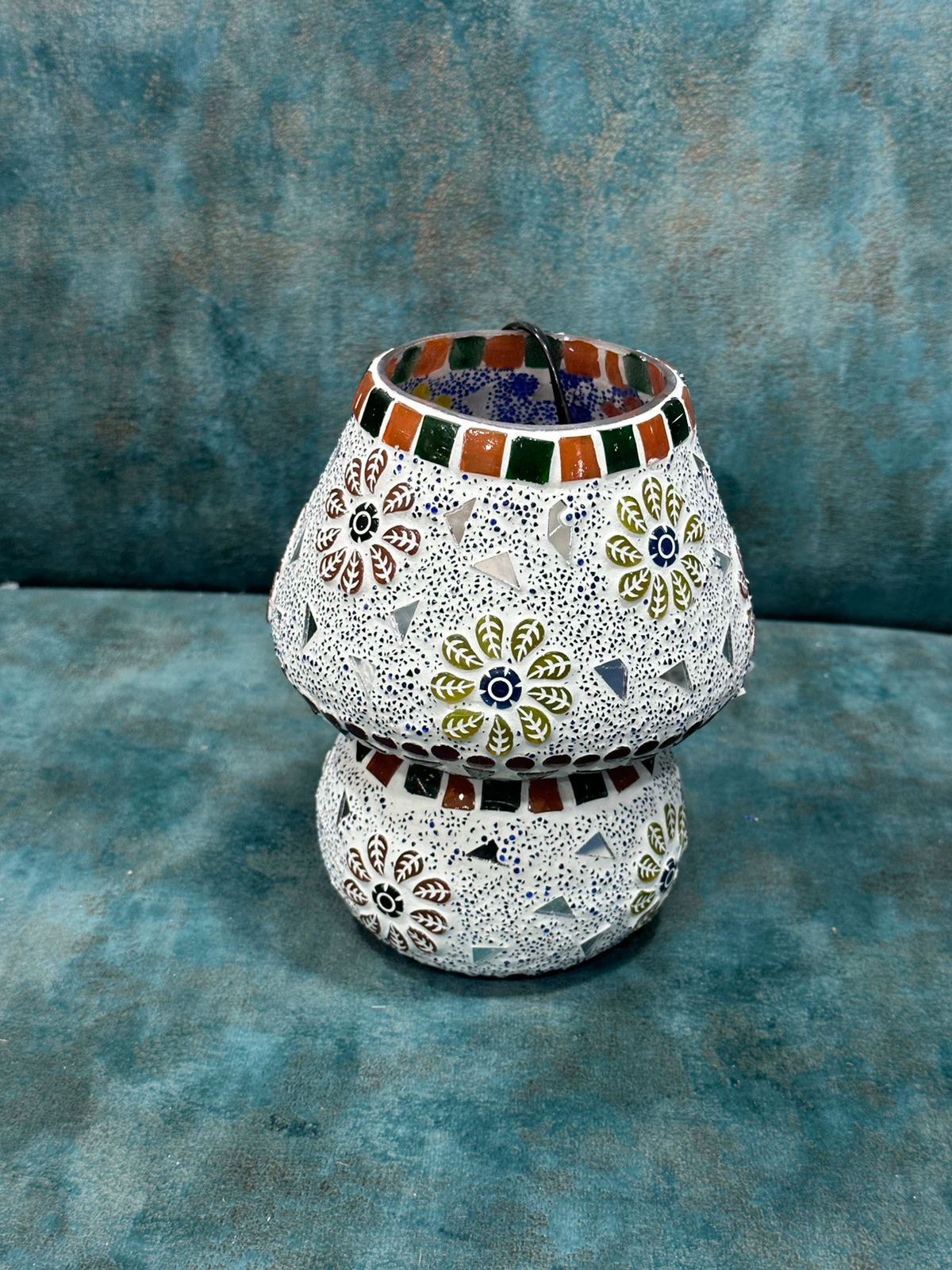 Striking Bright Lights Table Lamp In Modern Shape Glass Art From Tamrapatra