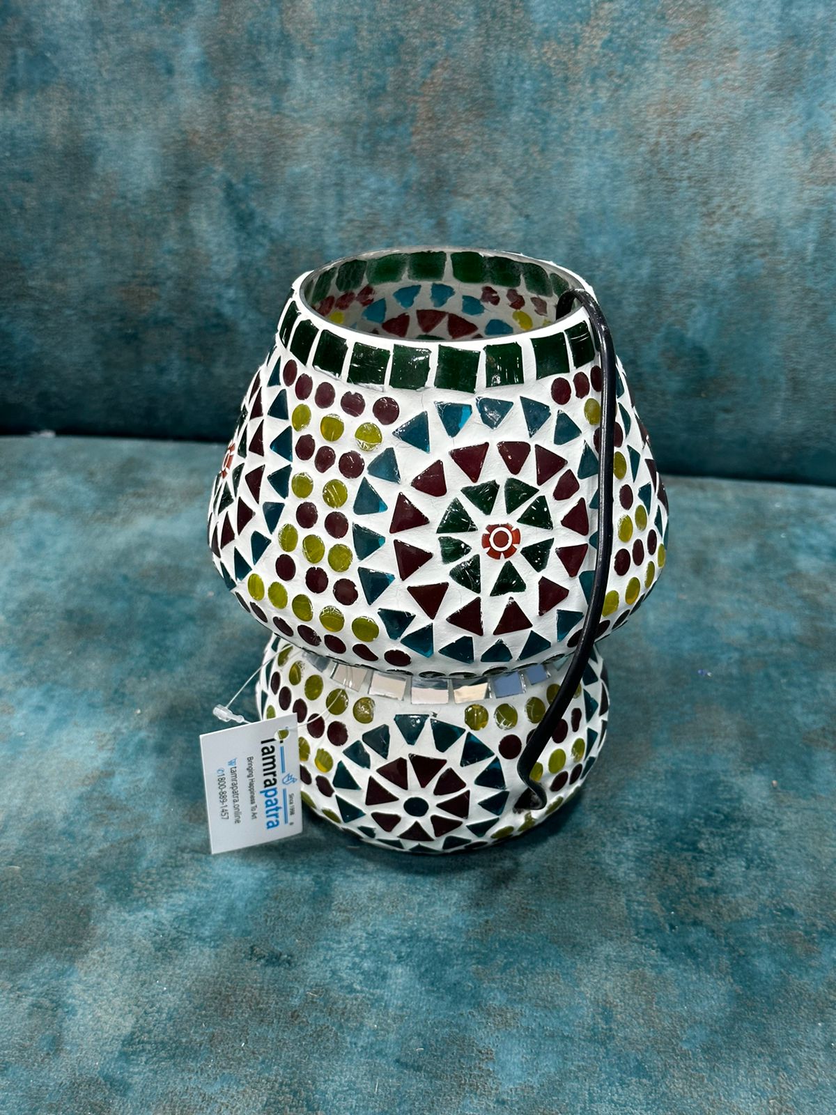 Striking Bright Lights Table Lamp In Modern Shape Glass Art From Tamrapatra