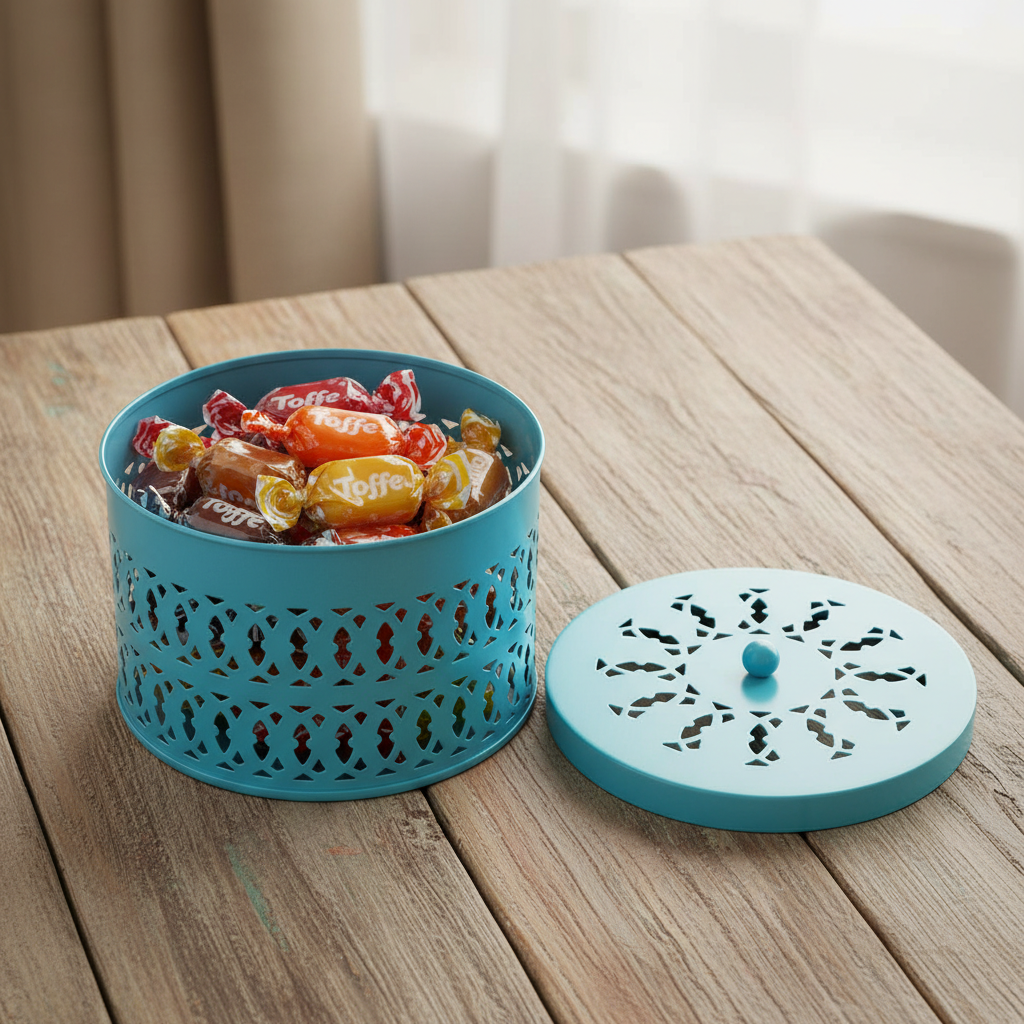 Designer Colorful Metal Containers With Lid Happy Gifting's From Tamrapatra - Tamrapatra