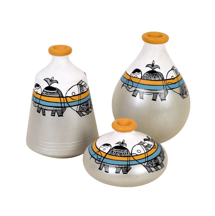 The Best Of Terracotta Pottery Miniature Hand Painted Pots New By Tamrapatra