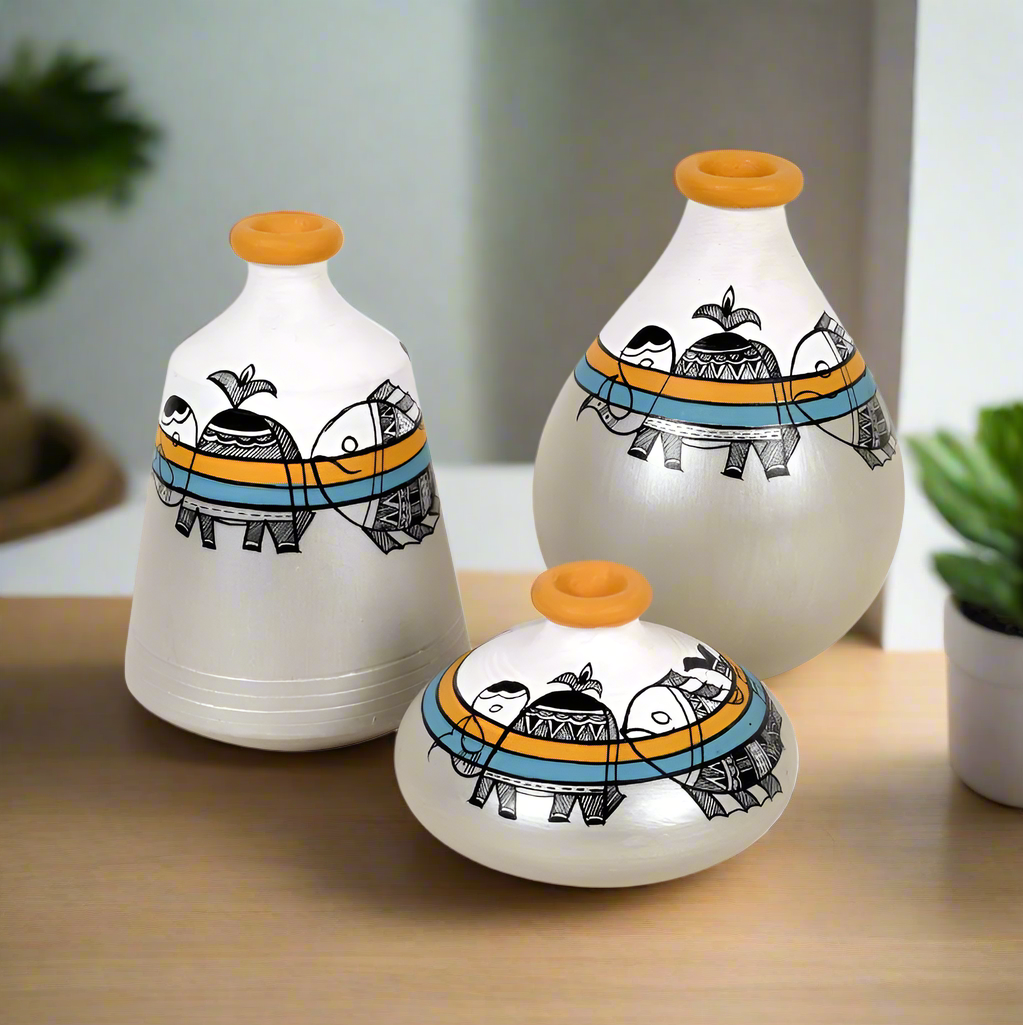 The Best Of Terracotta Pottery Miniature Hand Painted Pots New By Tamrapatra