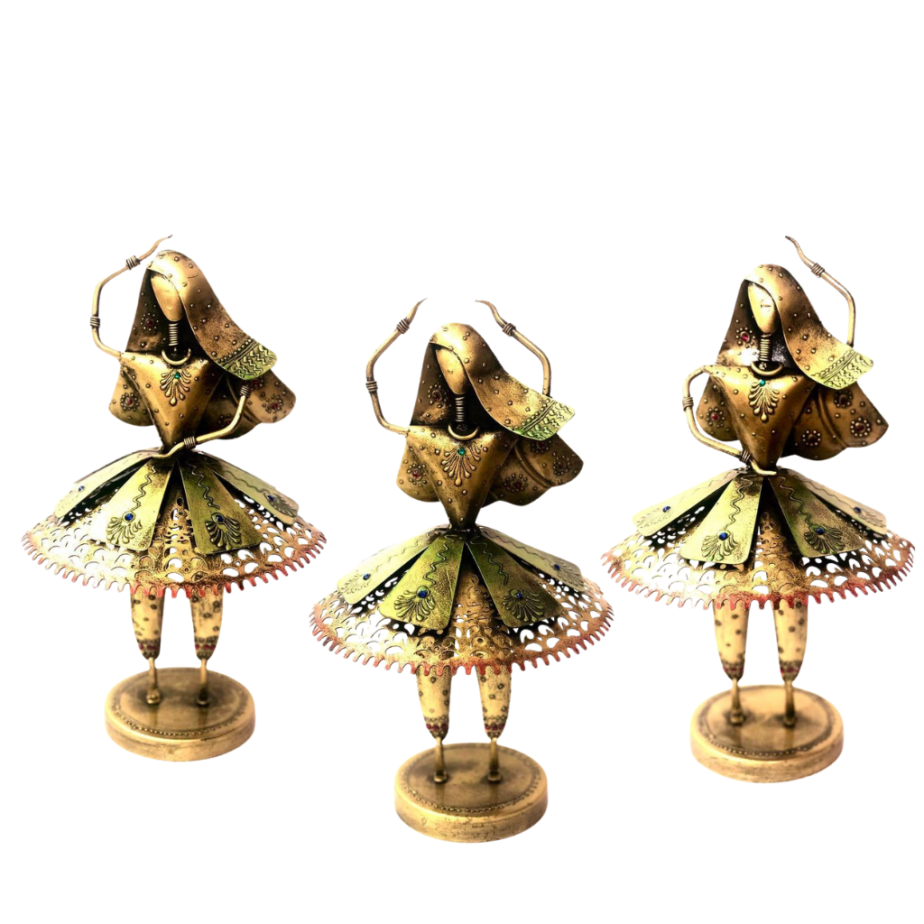 Metal Dancing Lady With Designer Dress In Various Styles From Tamrapatra - Tamrapatra
