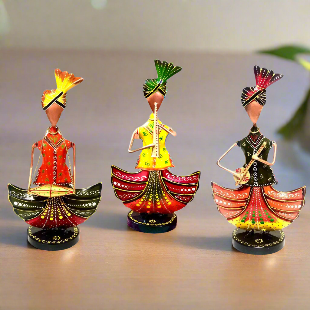 Colourful Musician Playing Traditional Instruments Metal Unique By Tamrapatra - Tamrapatra