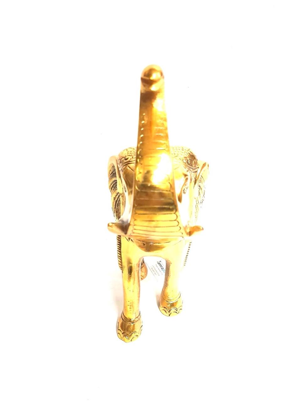 Metal Elephant Carving Design Showpiece Biggest Collection Of Handicrafts Tamrapatra
