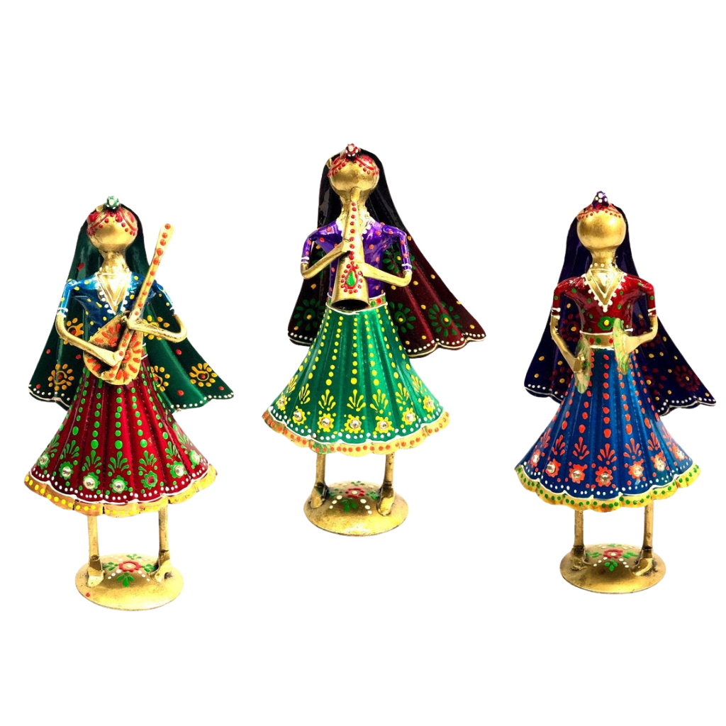 Standing Lady Playing Various Instruments Musical Theme Tamrapatra