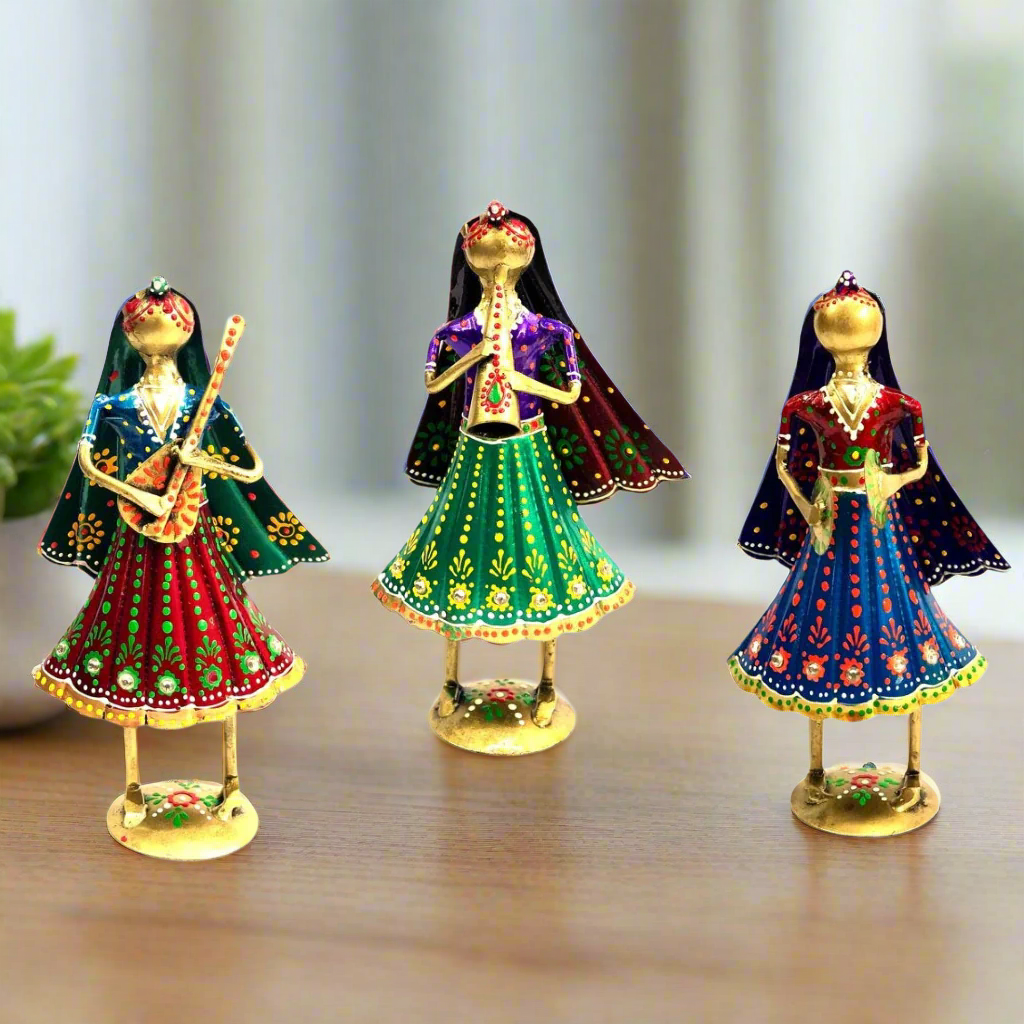 Standing Lady Playing Various Instruments Musical Theme Tamrapatra