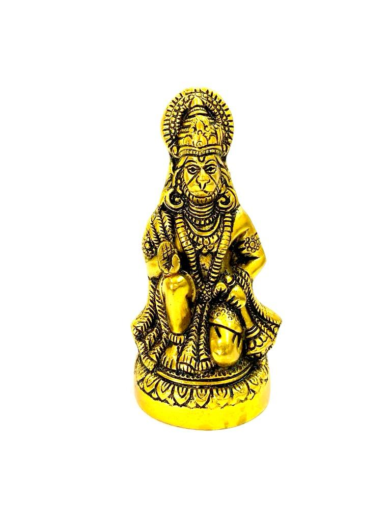 Mighty Hanumanji Metal Idol For Decor Pooja Showpiece Handmade From Tamrapatra