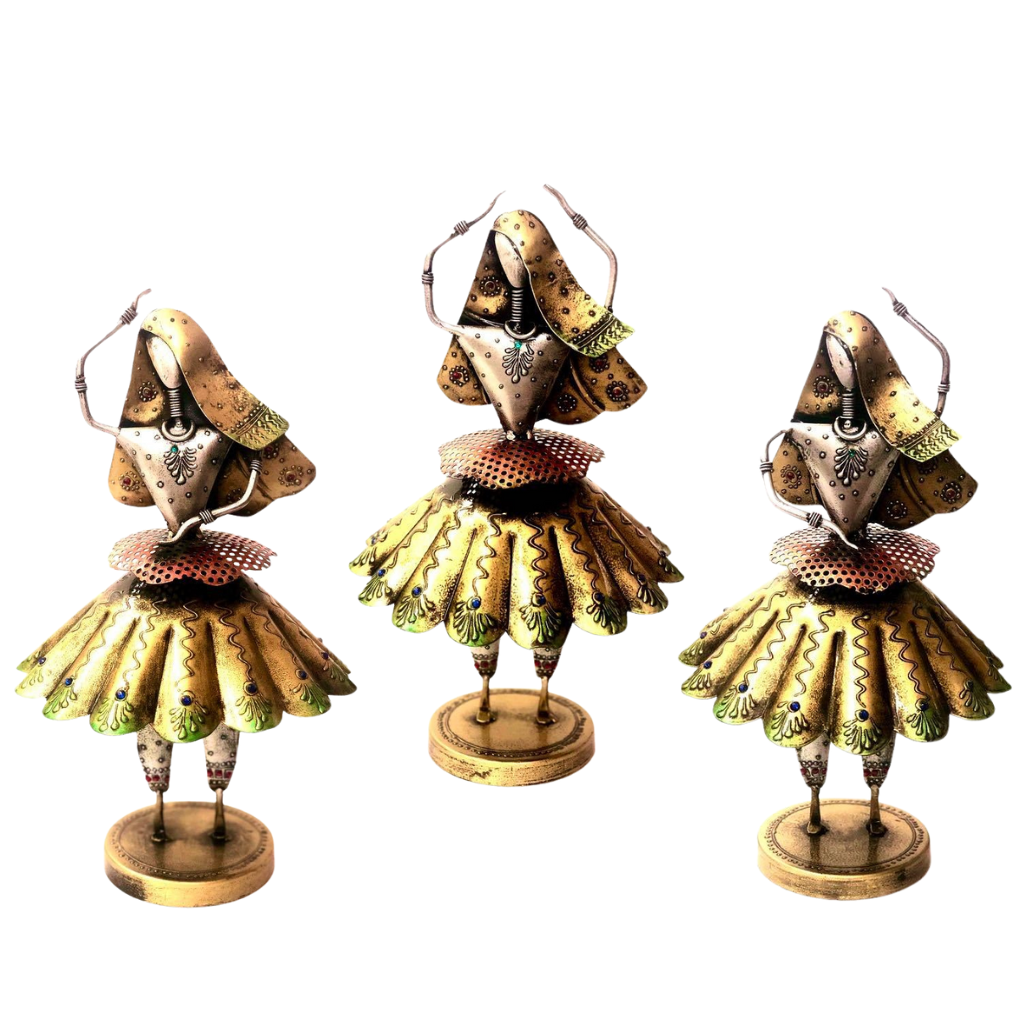 Dancing Doll In Navratri Style With Traditional Outfit Metal From Tamrapatra - Tamrapatra