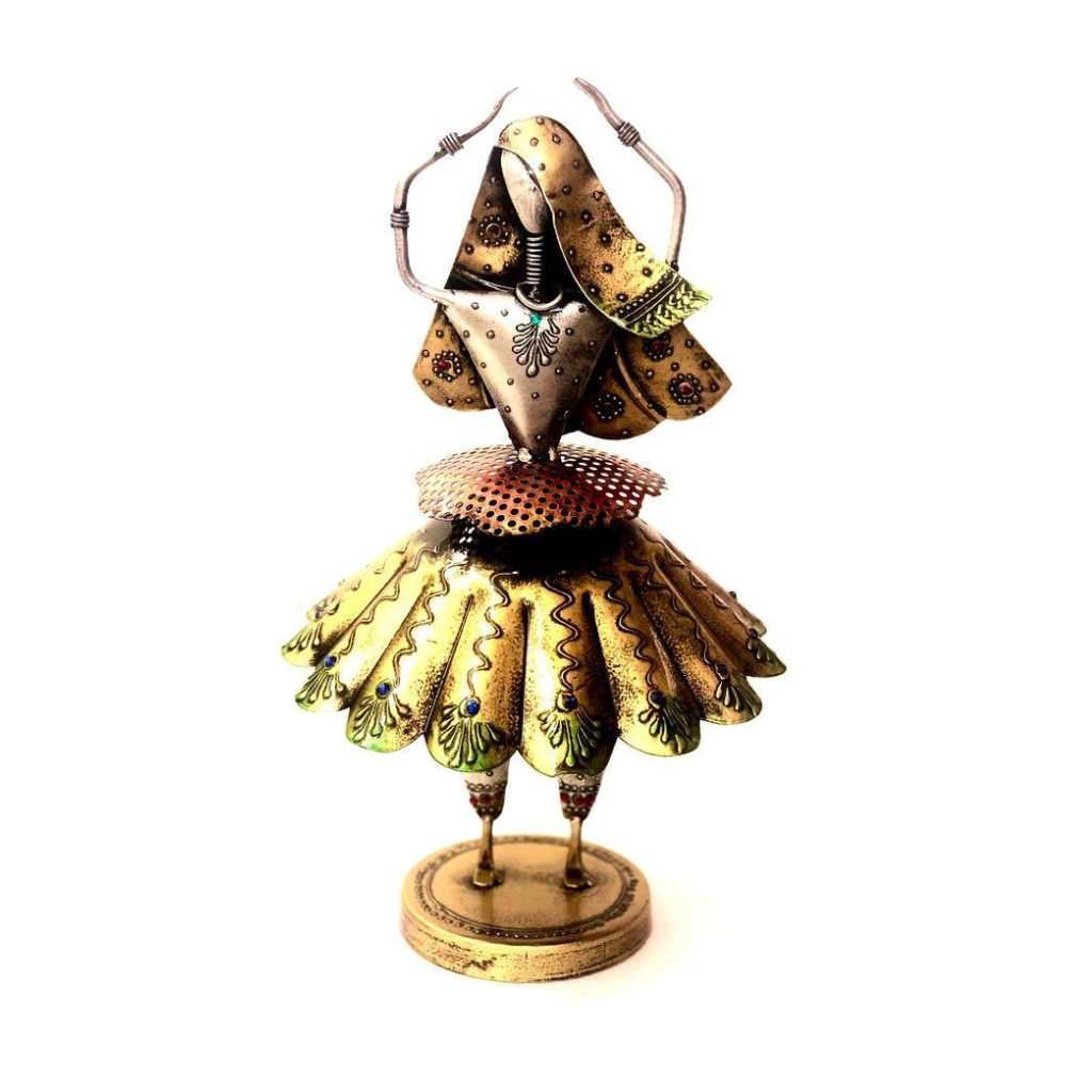Dancing Doll In Navratri Style With Traditional Outfit Metal From Tamrapatra - Tamrapatra