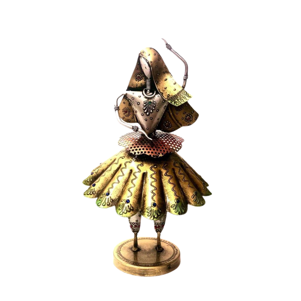 Dancing Doll In Navratri Style With Traditional Outfit Metal From Tamrapatra - Tamrapatra